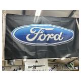 Ford Logo Flag with Black Background