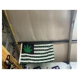 Rectangular Flag with Cannabis Leaf Design