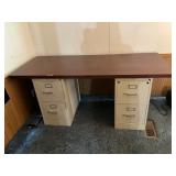 Metal Desk withï¿½ File Drawers