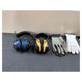 Two Sets of Ear Protectors and Four Gloves