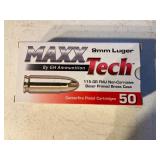 MAXXTech 9mm Luger Ammunition, 50 Rounds