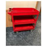 Red Steel Rolling Utility Cart