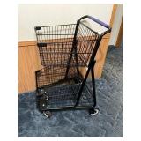 Black Metal Rolling Shopping Cart