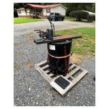 Hydraulic Press on Steel Drum Base