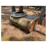 Rustic Metal Barrel Fire Pit with Grate