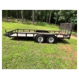 Tandem Axle Utility Trailer with Mesh Gate