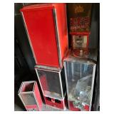 Vintage Red Coin-Operated Vending Machines