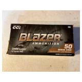 Blazer 9mm Luger 115 Grain FMJ Ammunition, 50 Roun