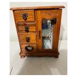 Wooden Jewelry Box With Four Drawers