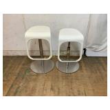 White Adjustable Bar Stools