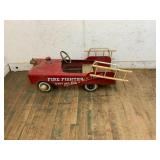 Red Fire Fighter Pedal Car with Wooden Ladders