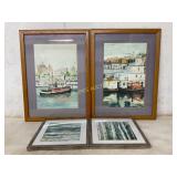 Four Framed Watercolor Paintings