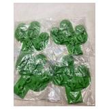 4 Green Cactus-Shaped Silicone Molds