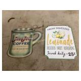 Two Metal Advertising Wall Signs