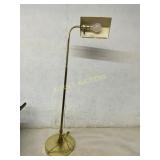 Adjustable Brass Floor Lamp with Rectangular Shade