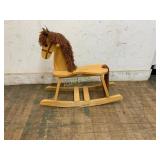 Wooden Rocking Horse with Fabric Mane