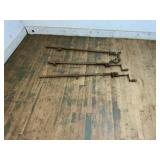 Three Vintage Iron Bar Clamps