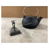 Cast Iron Kettle and Sad Iron