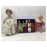 Dolls Including Bride, International, and Circus T
