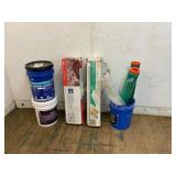 Paint, Buckets, and Plastic Sheeting