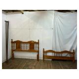 Full Wooden Bed with Rails