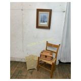 Home Decor Items Including Framed Print, Wooden Bo