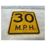 Yellow Reflective 30 MPH Speed Limit Sign