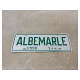 1990 Albemarle License Plate