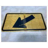 Rectangular Metal Traffic Sign with Arrow