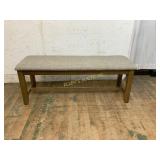 Wood-Framed Bench with Upholstered Seat
