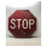 Vintage Red Metal Stop Sign