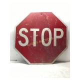 Octagonal Red and White Metal Stop Sign