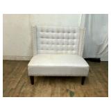 Upholstered Settee with Nailhead Trim