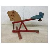 Wooden Rocking Horse On Metal Frame