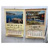 Two Advertising Wall Calendars for Hunt Tire & Oil