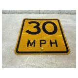 Vintage Reflective 30 MPH Road Sign