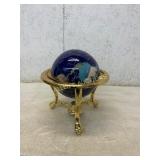 Blue Lapis Globe on Brass Stand