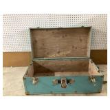Blue Wood Trunk with Metal Hardware