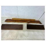 Three Wooden Shelves With Mounting Brackets