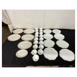 38-Piece White Ceramic Dinnerware