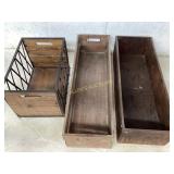 Three Decorative Wooden Storage Boxes
