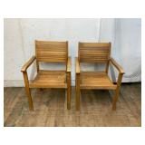 Slatted Teak Armchairs