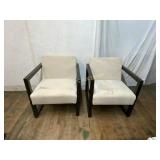 Upholstered Armchairs with Wooden Frames