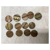 13 Vintage Telephone Tokens