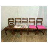 Five Wooden Dining Chairs