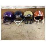 4 Youth Football Helmets, Various Brands