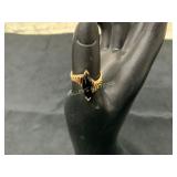10 KT Gold Ring with Black Stone