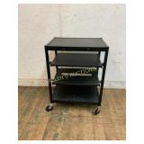 Black Metal Utility Cart on Casters
