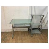 Glass-Top Desk and Shelf Unit