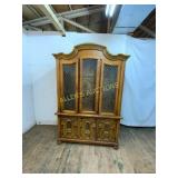 Wooden China Cabinet with Glass Panels